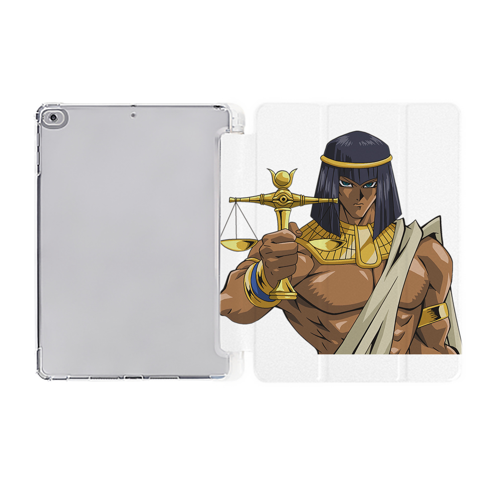 （画像用） 遊☆戯☆王 Yu-Gi-Oh! IPad ケース ペン収納付き 三つ折りスタンド PUレザー×シリコン 対応機種9.5/10.5/10.9インチ